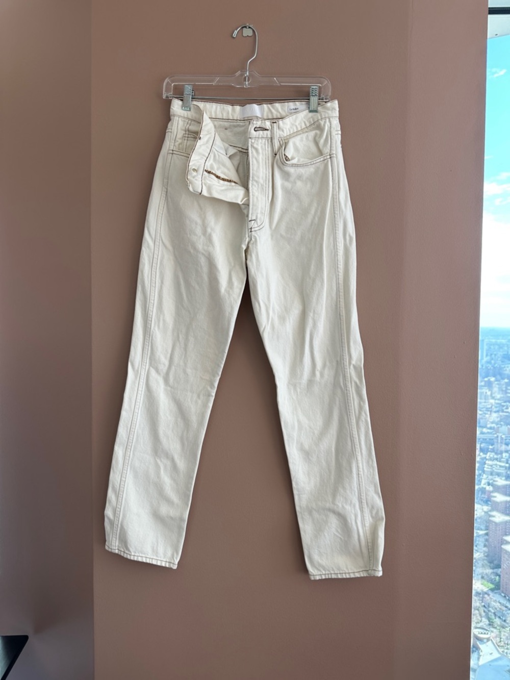 Frame Denim Cream Straight Jeans